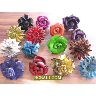 Leather Rings Flowers Designs Accessories For Women